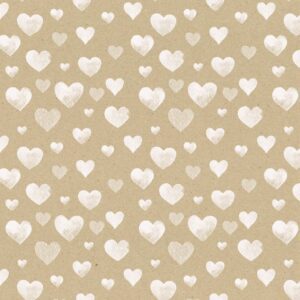 Inpakpapier hartjes Bruin Wit