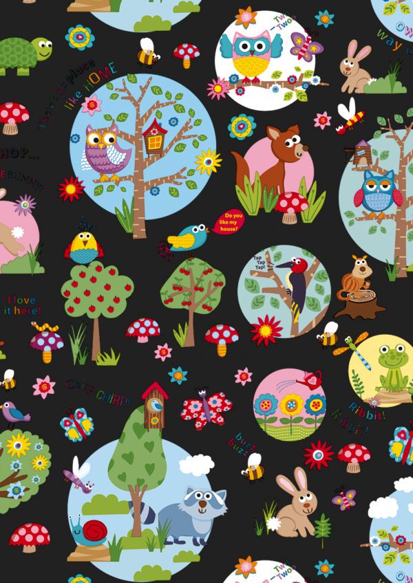 Kinderpapier There's No Place Like Home Zwart K601543-2