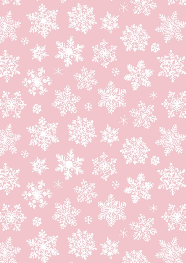 Cadeaupapier Snow Crystals Lichtroze