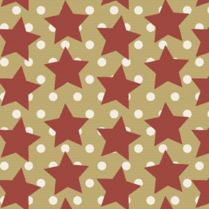Bedrukt kraftpapier: Sterren Rood en Wit