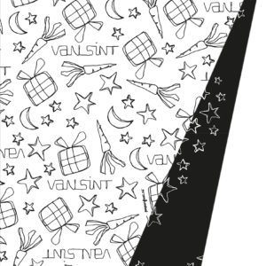 Sinterklaaspapier inpakpapier Zwart Wit Doodles