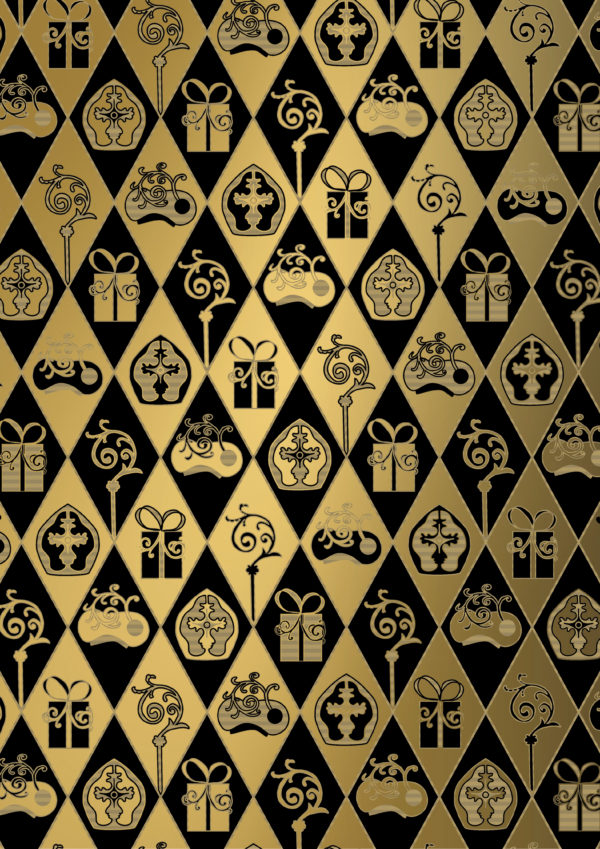Het Sinterklaas inpakpapier Goud Classic