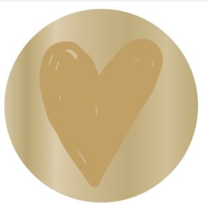 Cadeaustickers Hartje Goud Rond