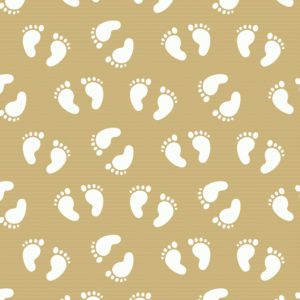 Bruin Kraftpapier Inpakpapier Babyvoetjes Wit