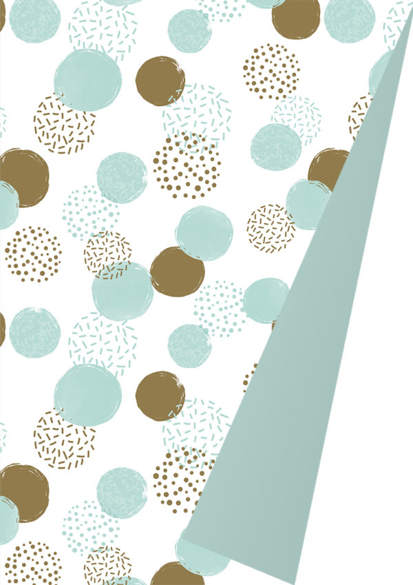 Dubbelzijdig Cadeaupapier Mint met Stippen