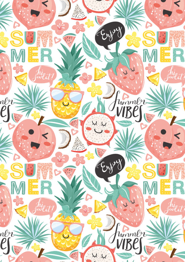 Inpakpapier met Summer Vibes Motief