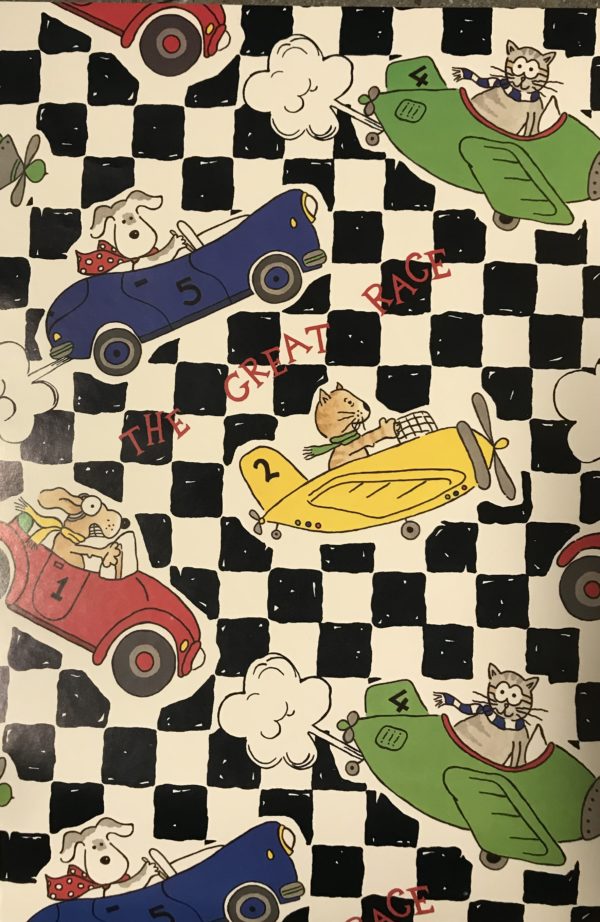 Vellen cadeaupapier Race 50x70cm 48 stuks