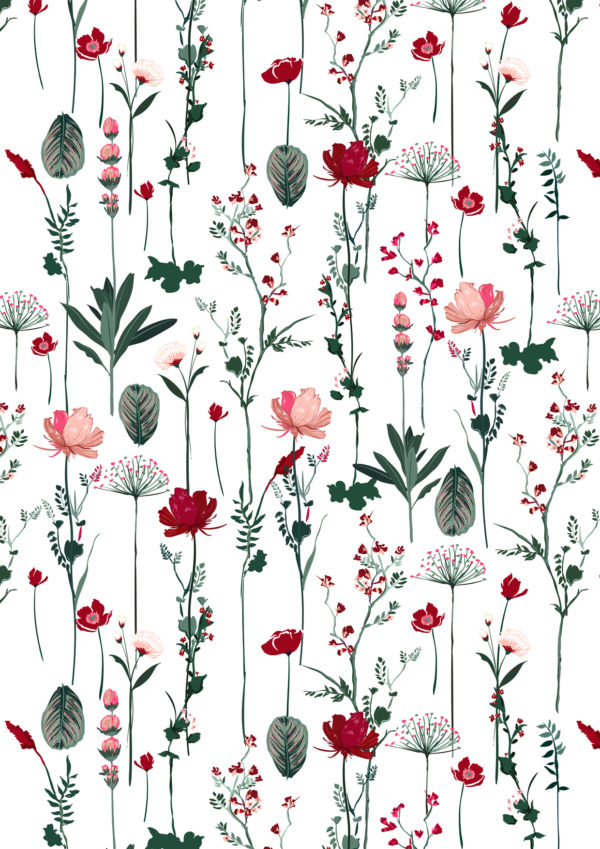 Inpakpapier Romantische droogbloemen