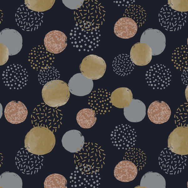 Blauw cadeaupapier Goud Koper Stippen