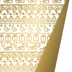 Inpakpapier Sinterklaas  Dubbelzijdig Goud