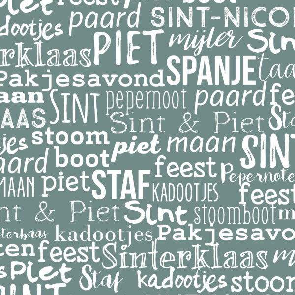 Cadeaupapier Sinterklaas Handlettering Grijs