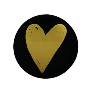 Cadeau stickers Hartje Goud Zwart
