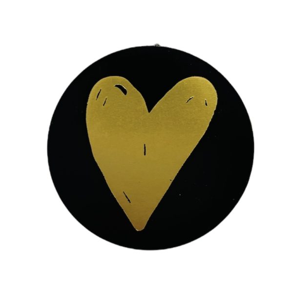 Cadeau stickers Hartje Goud Zwart