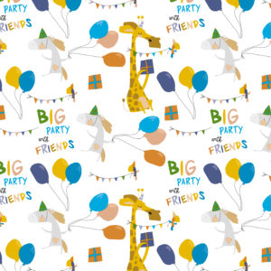 Kinder inpakpapier Big Party