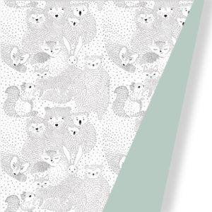 Dubbelzijdig Kadopapier Mint Love Animals