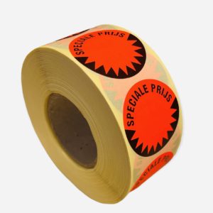 Etiketten Rond 35 mm Fluor Rood Speciale Prijs