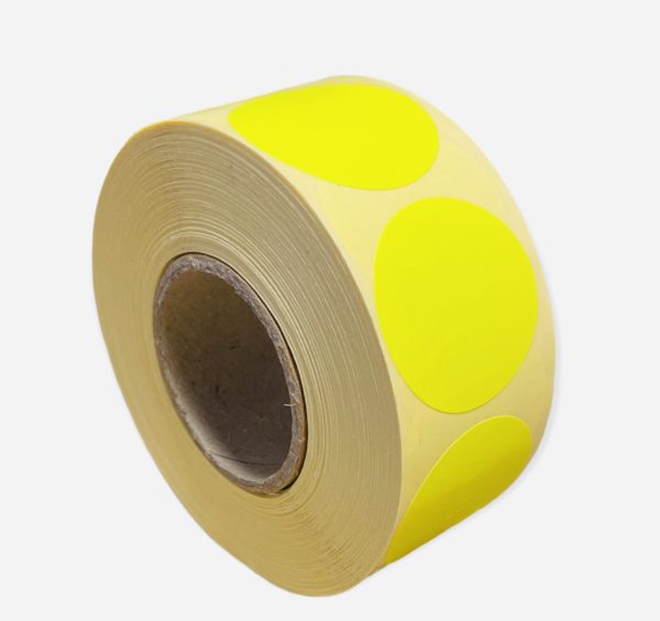 Etiketten Rond 35 mm Fluor Geel
