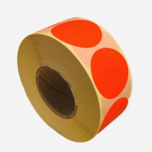 Etiketten Rond 27 mm Fluor Rood