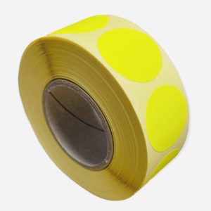 Etiketten Rond 27 mm Fluor Geel