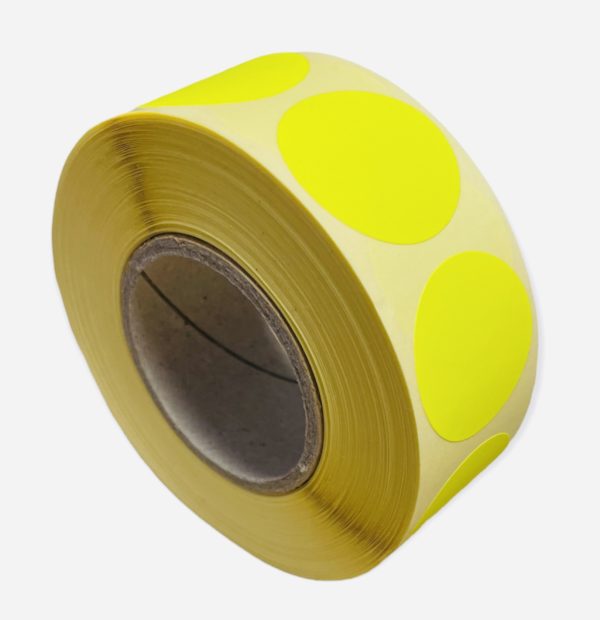 Etiketten Rond 27 mm Fluor Geel