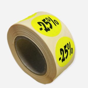 Etiketten Rond 27 mm Fluor Geel 25%