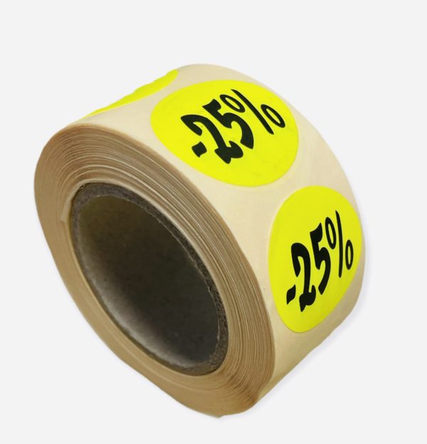Etiketten Rond 27 mm Fluor Geel 25%