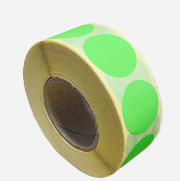 Etiketten Rond 27 mm Fluor Groen