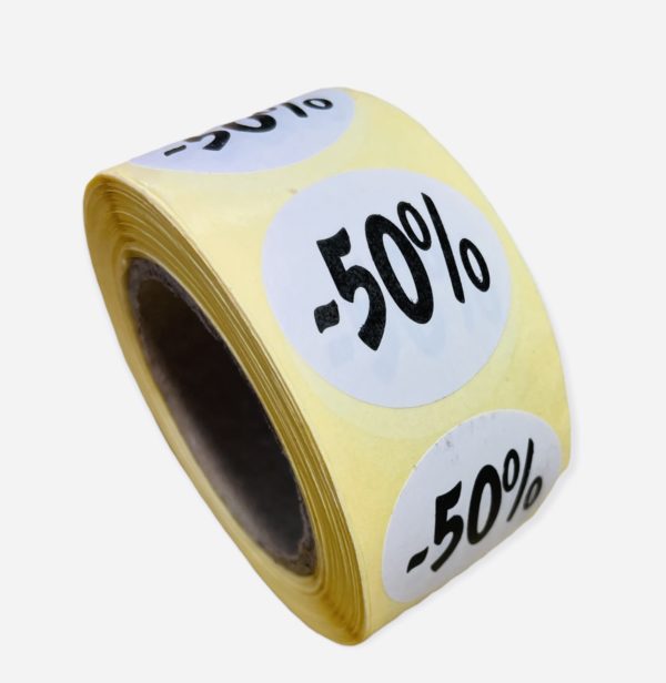 Etiketten Rond 27 mm Wit 50%