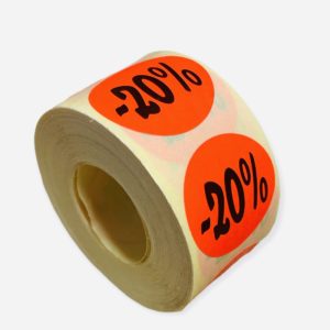 Etiketten Rond 27 mm Fluor Rood 20%