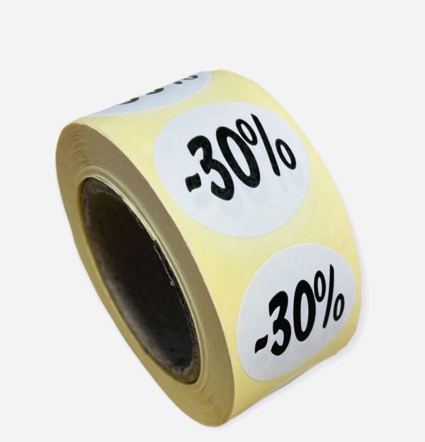 Etiketten Rond 27 mm Wit 30%