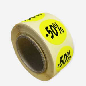 Etiketten Rond 27 mm Fluor Geel 50%