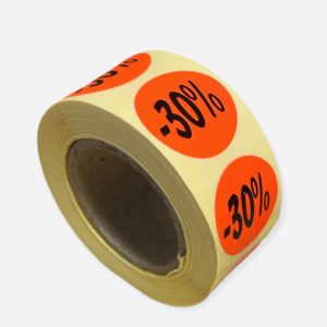 Etiketten Rond 27 mm Fluor Rood 30%