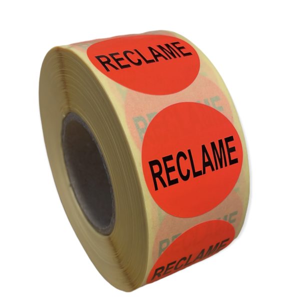 Etiketten Rond 35 mm Fluor Rood Speciale Prijs