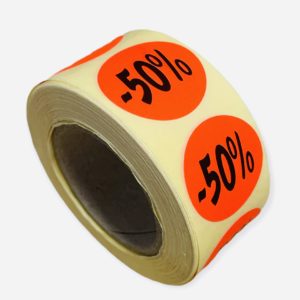 Etiketten Rond 27 mm Fluor Rood 50%