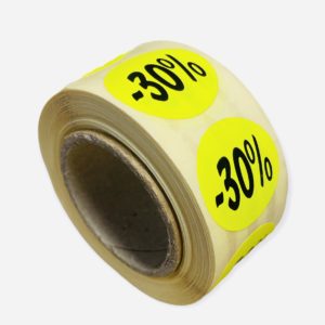 Etiketten Rond 27 mm Fluor Geel 30%