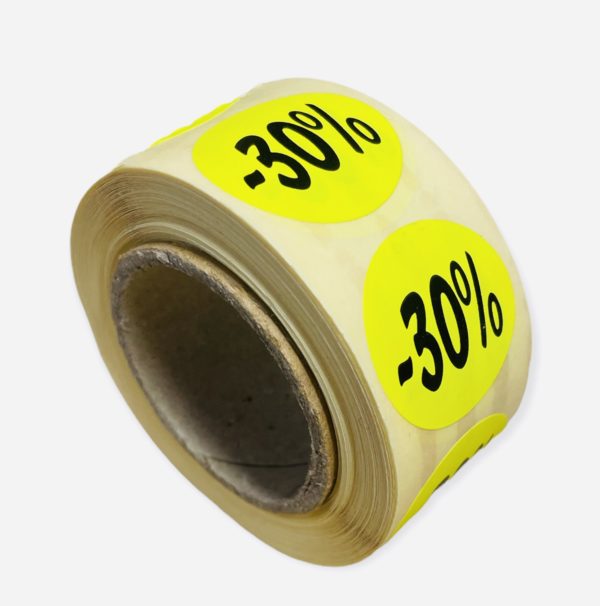 Etiketten Rond 27 mm Fluor Geel 30%