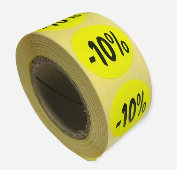 Etiketten Rond 27 mm Fluor Geel 10%