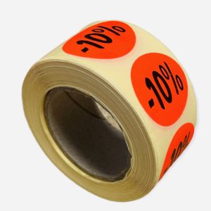 Etiketten Rond 27 mm Fluor Rood 10%