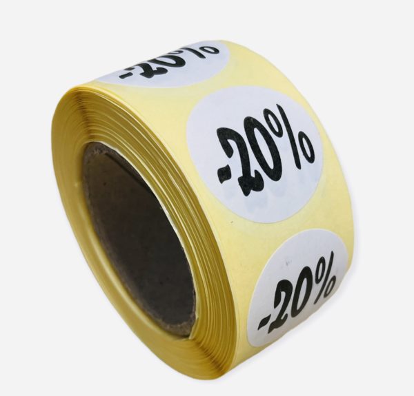 Etiketten Rond 27 mm Wit 20%