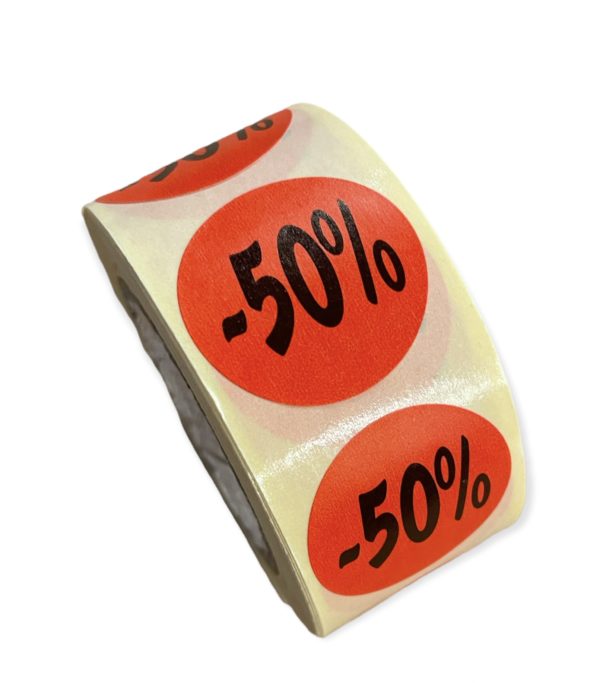 Etiketten Rond 27 mm Rood 50%