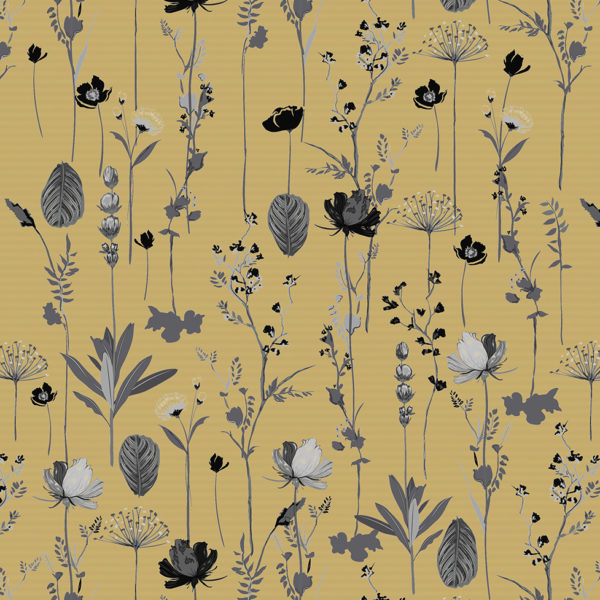 Inpakpapier Romantische Droogbloemen Kraftpapier Bruin