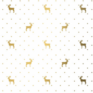 Kerst Inpakpapier Rendier Du Monde Wit Goud