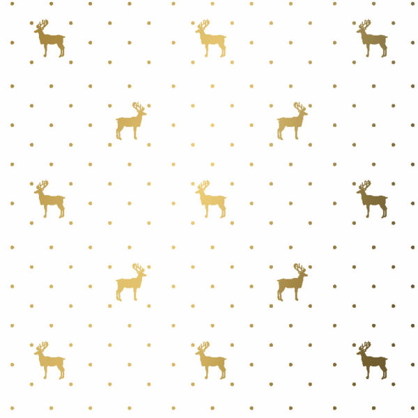 Kerst Inpakpapier Rendier Du Monde Wit Goud