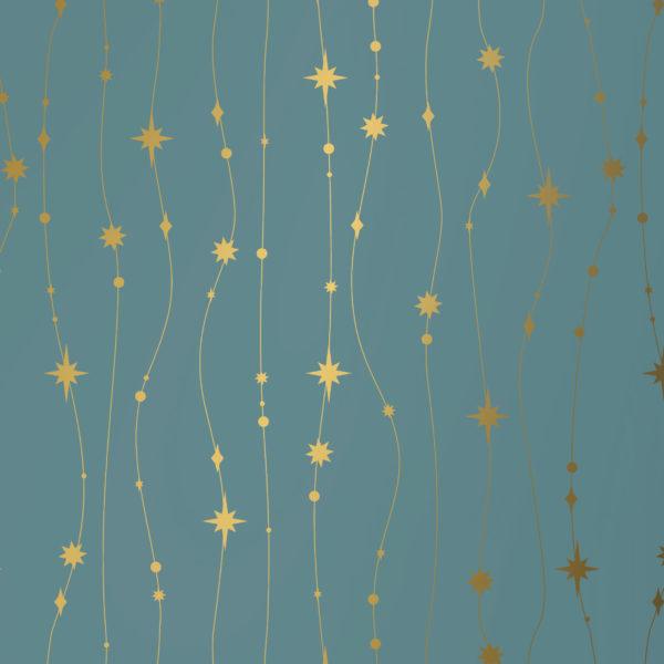 Inpakpapier Kerst Stars Are Falling Petrol
