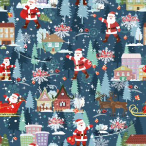 Kadopapier Kerst Wonderland Blauw