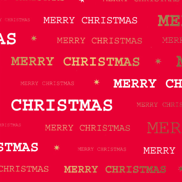 Cadeaupapier Kerst Merry Xmas Red