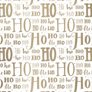 Kerst Inpakpapier Hohoho Xmas Letters Goud