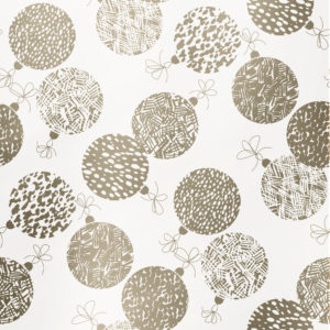 Kerst Inpakpapier Goud Wit Ornamenten