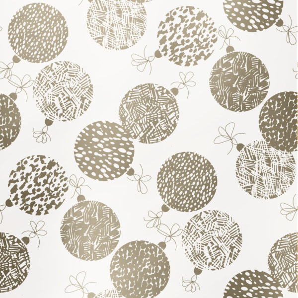 Kerst Inpakpapier Goud Wit Ornamenten