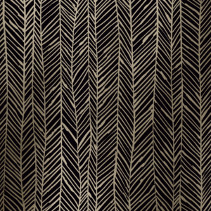 Inpakpapier Kerst Herringbone Black Gold